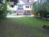 Looking towards house before redesign
